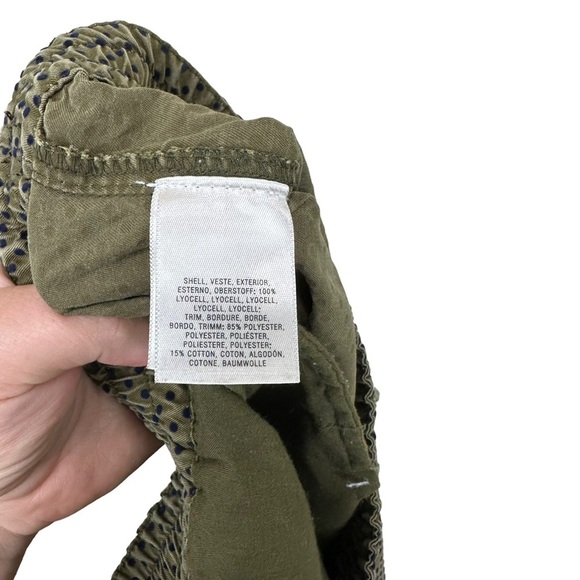 Anthropologie Green Flocked Polka Dot Joggers - Picture 8 of 8